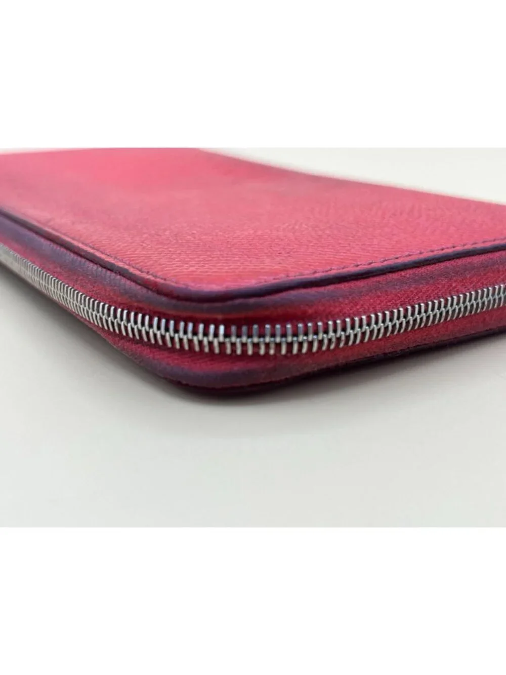 Hermes Azap Silk In Zip Around Wallet Rouge Red Epsom Leather Silk Lining France